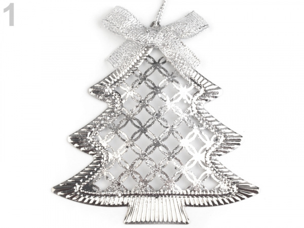 Kovová dekorace vánoční stromeček, hvězda