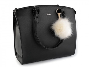 Kožešinová bambule na kabelku s karabinou