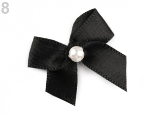 Saténová mašlička s perlou 30x35 mm