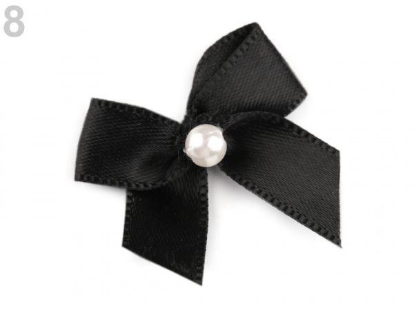 Saténová mašlička s perlou 30x35 mm