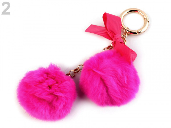 Kožešinový přívěsek na kabelku / klíče