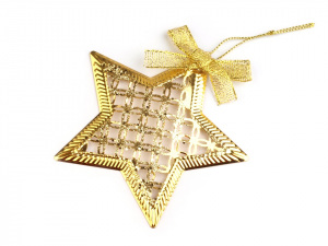 Kovová dekorace vánoční stromeček, hvězda