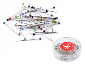 Špendlíky  se skleněnou hlavičkou délka 25 mm