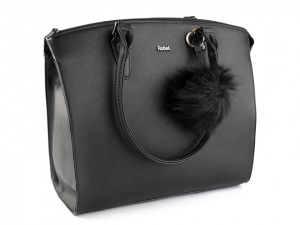 Kožešinová bambule na kabelku s karabinou