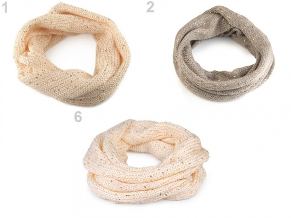 Pletený nákrčník s flitry Capu