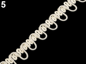 Prýmek s pružným očkem na knoflíky šíře 15 mm