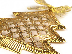 Kovová dekorace vánoční stromeček, hvězda