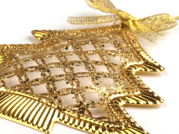 Kovová dekorace vánoční stromeček, hvězda