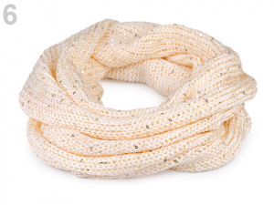 Pletený nákrčník s flitry Capu