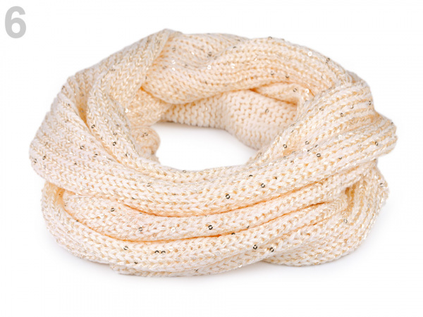 Pletený nákrčník s flitry Capu