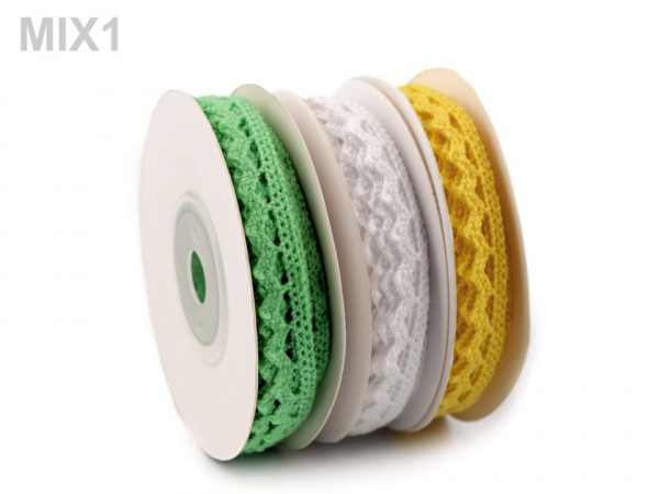 Bavlněná krajka paličkovaná mix šíře 10 mm