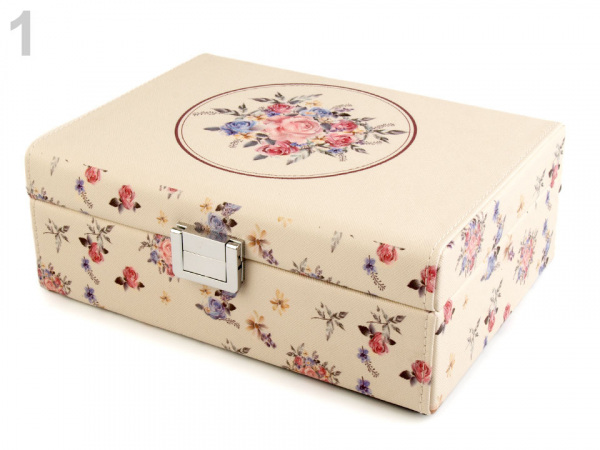 Šperkovnice s růžemi 8x16,5x22 cm