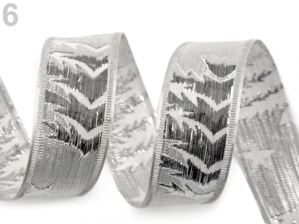 Stuha s lurexem šíře 25 mm