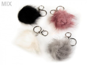 Kožešinová bambule na kabelku / klíče