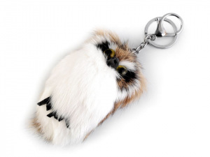 Kožešinový přívěsek na kabelku / klíče sova