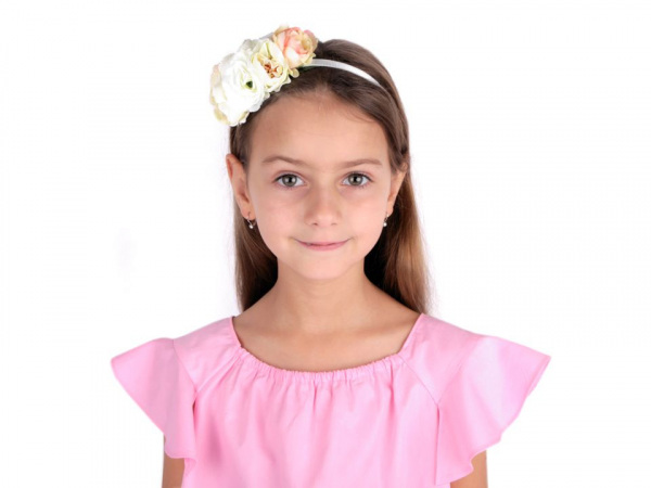 Pružná čelenka do vlasů s květy