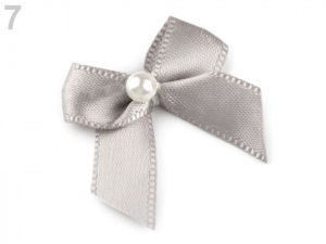 Saténová mašlička s perlou 30x35 mm