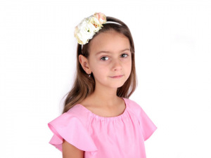 Pružná čelenka do vlasů s květy