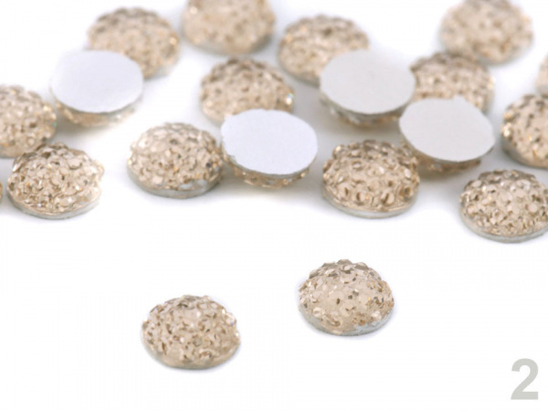 Broušené kamínky / kabošony Ø6 mm k nalepení