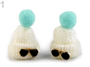 Textilní aplikace / nášivka pletená čepička