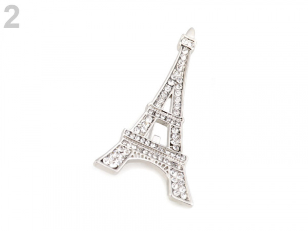 Brož s broušenými kamínky Paříž, mašle