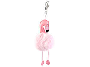 Kožešinový přívěsek na kabelku / klíče jednorožec, plameňák