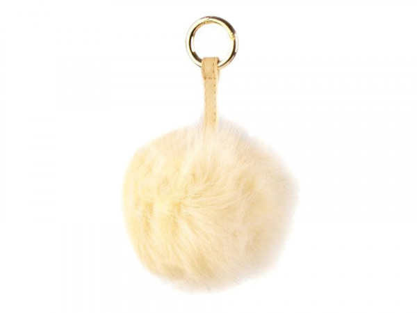 Kožešinová bambule na kabelku s karabinou