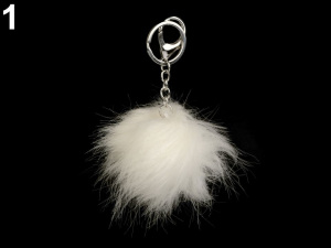 Kožešinová bambule na kabelku / klíče