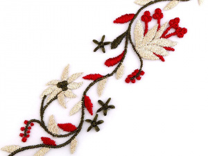 Vyšívaný prýmek / vsadka na tylu šíře 60 mm