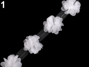 Prýmek květ na tylu šíře 60 mm