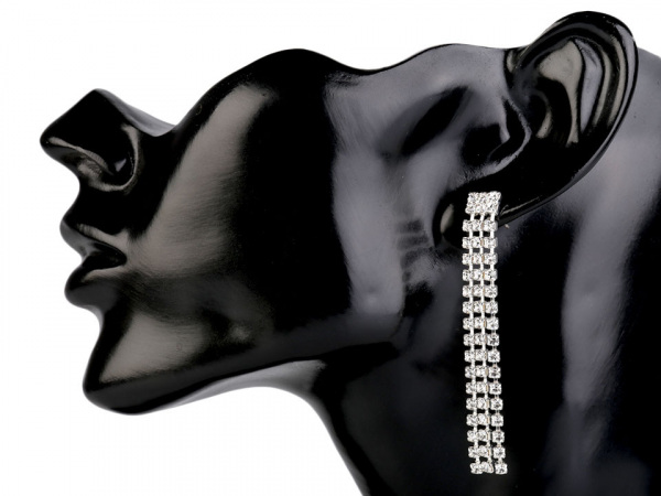 Štrasové náušnice - jablonecká bižuterie