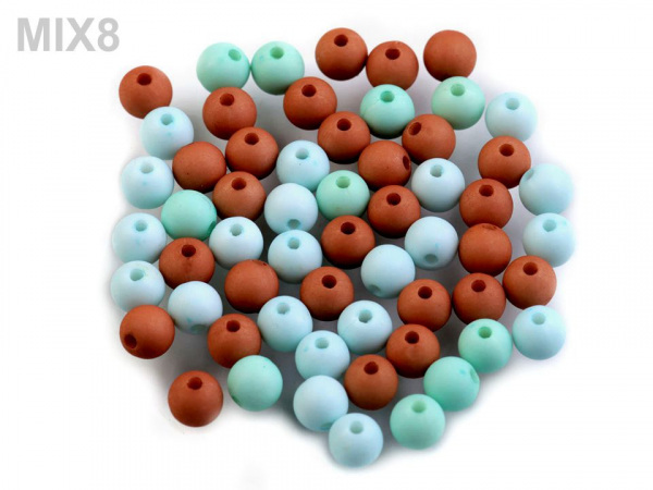 Plastové korálky matné Ø6 mm