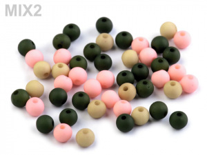 Plastové korálky matné Ø6 mm