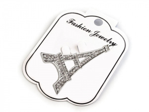 Brož s broušenými kamínky Paříž, mašle