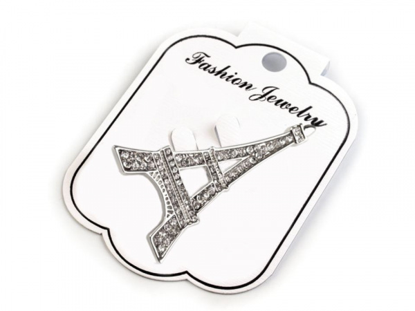 Brož s broušenými kamínky Paříž, mašle