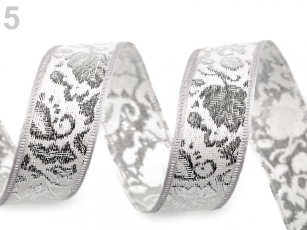 Stuha s lurexem šíře 25 mm