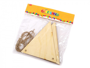 Závěsná dekorace dřevěné vlajky k domalování 5 ks