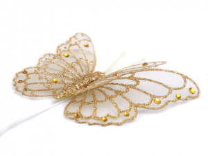 Motýl na drátku s glitry