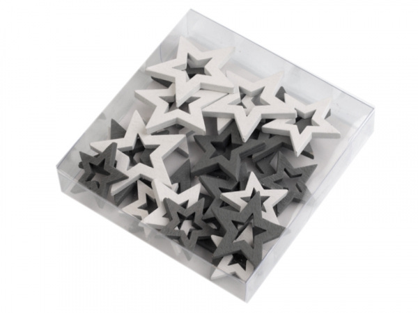 Dřevěné hvězdičky mix velikostí