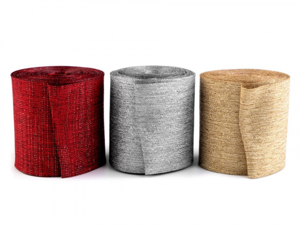 Řezaná stuha s lurexem šíře 60 mm