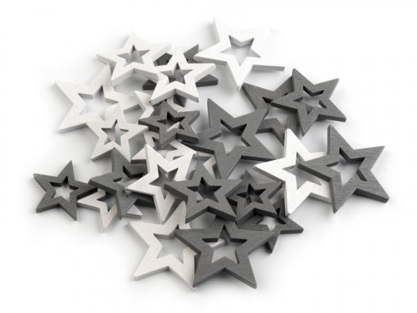 Dřevěné hvězdičky mix velikostí