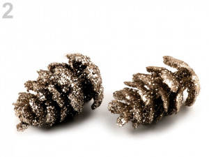 Umělé šišky k aranžování s glitry