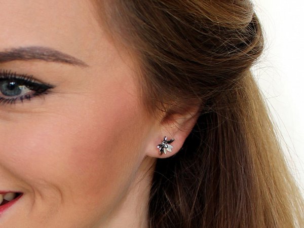 Náušnice květ z nerezové oceli