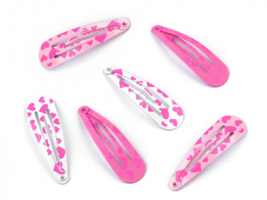 Sponka do vlasů pukačka s potiskem a glitry