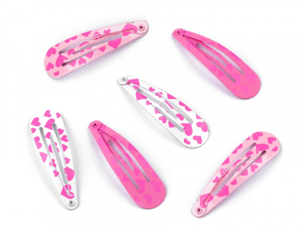 Sponka do vlasů pukačka s potiskem a glitry