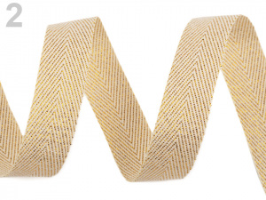 Oděvní stuha / šňůra s lurexem šíře 17 mm