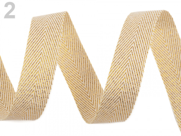 Oděvní stuha / šňůra s lurexem šíře 17 mm