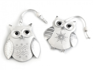 Kovová dekorace sova