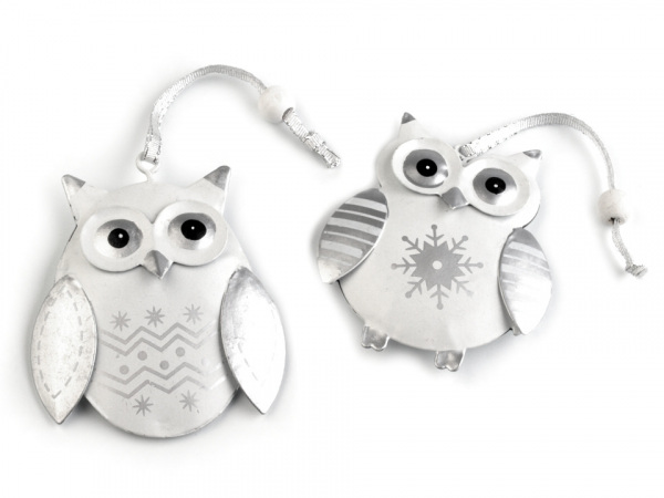 Kovová dekorace sova