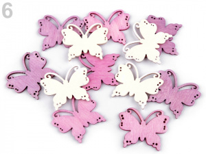 Dřevěný květ, ptáček, motýl větší k nalepení